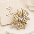 Aurelle™ Crystal Flower Brooch