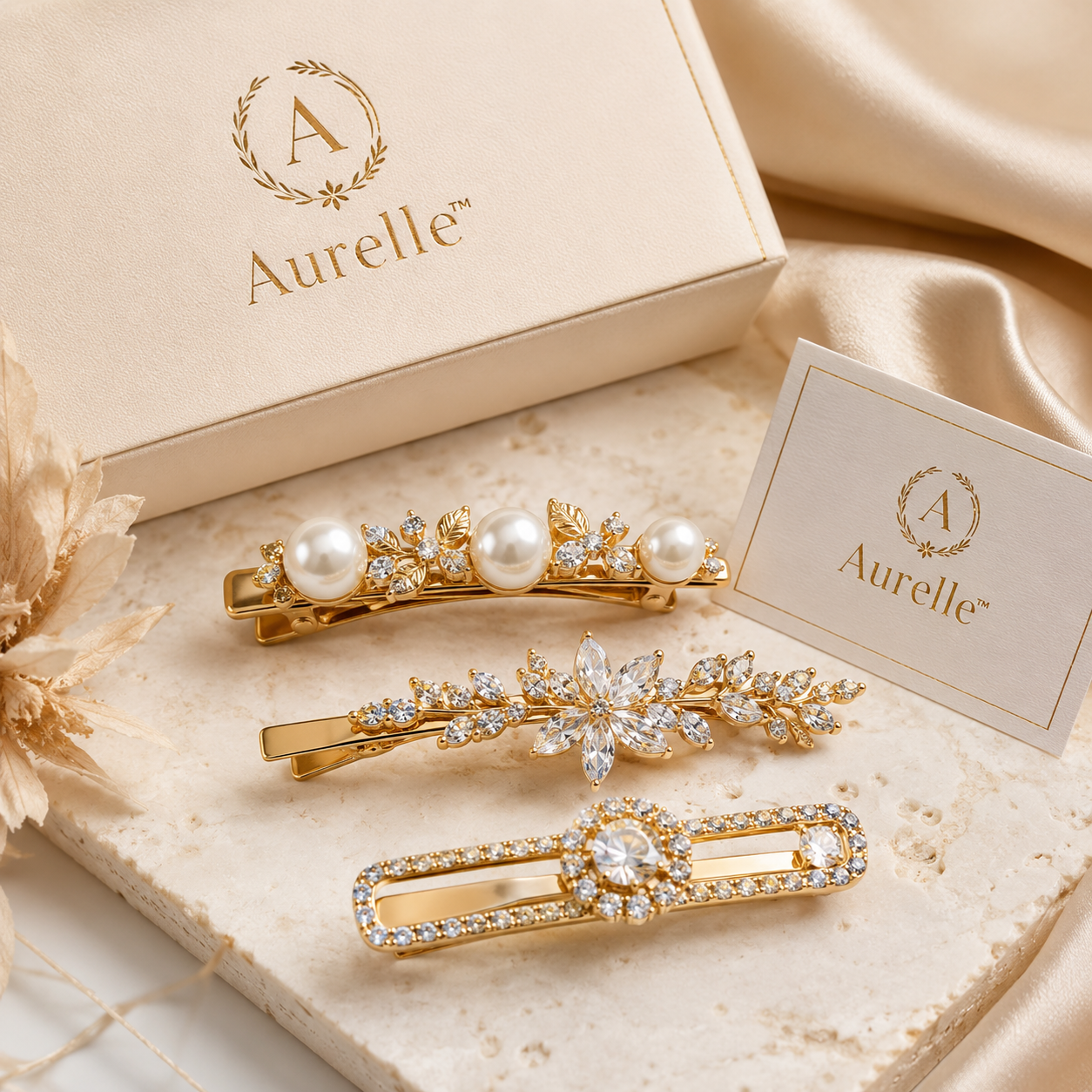 Aurelle™ Crystal Hair Clip Set